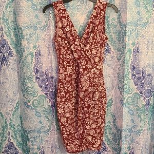 Faux wrap v neck tulip hem dress